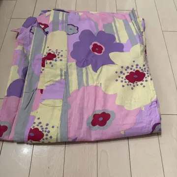 유카타 꽃무늬 퍼플 핑크 크림색