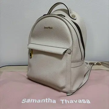 [당일 발송] 사만다 타바사 백팩 심플 가죽 베이지 화이트
