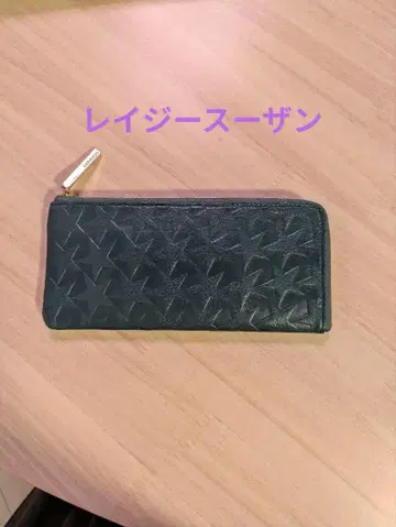 레이지 수잔 다크 그린 별 패턴 장지갑