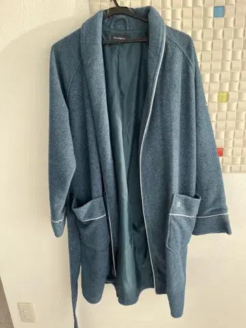 Munsingwear 펭귄 자수 장식 파란색 목욕 가운