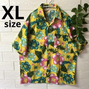 알로하 셔츠 하이비스커스 꽃 컬러풀 화려 XL 새상품급
