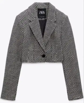 [새상품] ZARA 테일러드 자켓 숏 기장 올 패턴 S