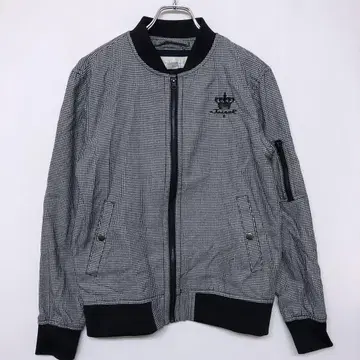 JAISEL LONDON 구제 의류 왕관 로고 자수 하운드투스 패턴 자켓