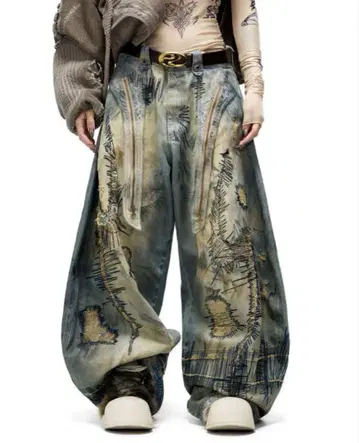 PERSONSOUL PatcheEmbroidery Jeans 청바지