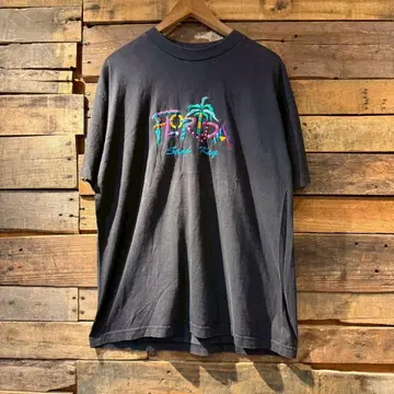 FLORIDA Sand Key 자수 티셔츠 블랙 반팔 미국제
