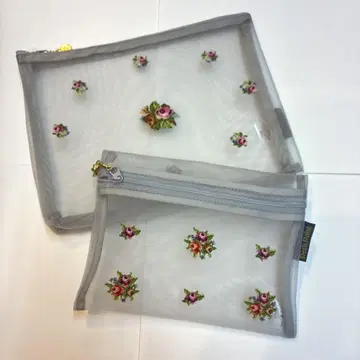 petit point 메쉬 파우치 2세트 쁘띠뽀앙 쿠게 미치코