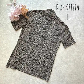 K OF KRIZIA 크리치아 레오파드 무늬 하이넥 반팔