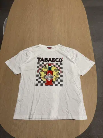 90년대 기업 로고 TABASCO 티셔츠 디자인 아트 구제 의류 크롭