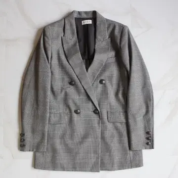 [ 23AW ] PLST 더블 브레스트 자켓 S 글렌체크 은 버튼