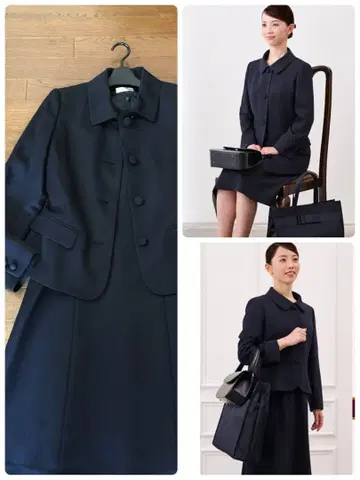 택 포함 새상품 다크 네이비 수험 앙상블 수트 스테디셀러 스탠다드