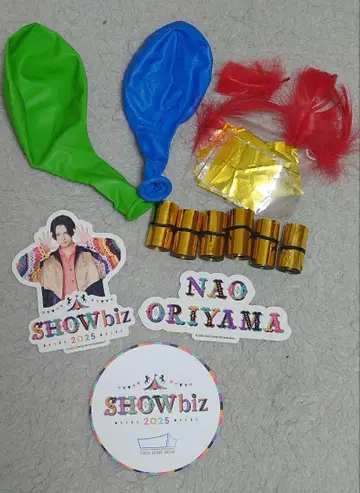 오리야마 나오 스티커 SHOWbiz 낙하물 은색 테이프