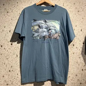 90년대 ALBUSUERSUE AQUARIUM 아트 프린트 티셔츠