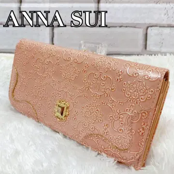 [새상품급] 안나수이 루미 가마구치 장지갑 다마스크 로즈 꽃무늬 핑크