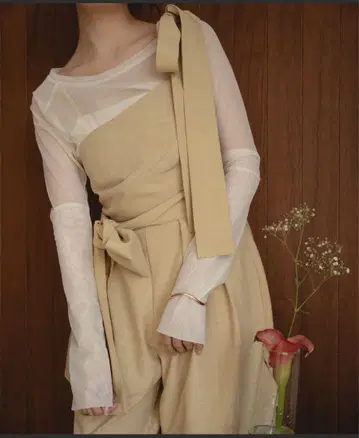mideal sheer sleeve tops/시어 슬리브 상의