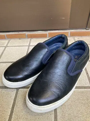 다케오 키쿠치 천연 가죽 슬립온 슈즈 스니커즈 네이비 25cm