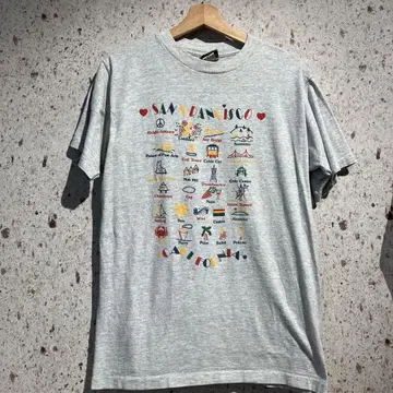 90년대 SANFRANCISCO CALIFORNIA 아트 프린트 티셔츠