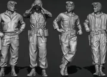 스케일 1/35 제2차 세계 대전 미군 전차병 4체 레진 키트
