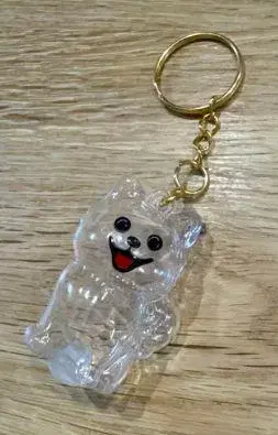 투명 강아지 모양 키링