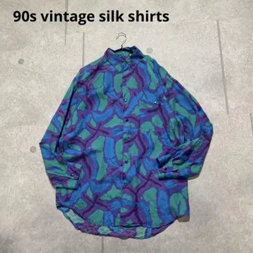 90s 빈티지 psychedelic 실크 셔츠