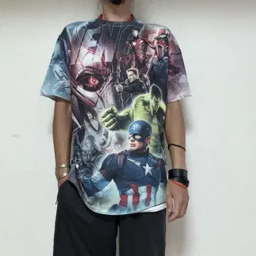 어벤져스 에이지 오브 울트론 올 패턴 T셔츠 M 마블 marvel