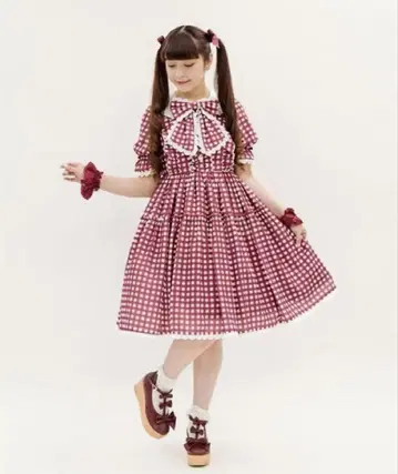 axes femme kawaii 깅엄 체크 패턴 원피스