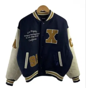 XLARGE 바시티 자켓 네이비 화이트