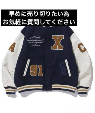XLARGE 바시티 자켓 네이비 화이트 M 사이즈