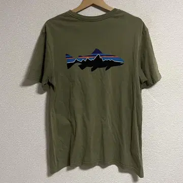 USA 파타고니아 patagonia 물고기 T셔츠 S 올리브