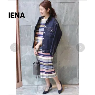 IENA 이에나 랜덤 보더 기사 리브 원피스