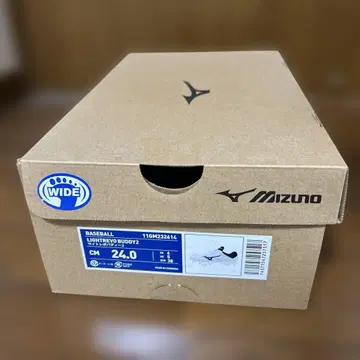 야구 스파이크 24.0cm 미즈노 화이트 네이비 우투용 P가죽 부착