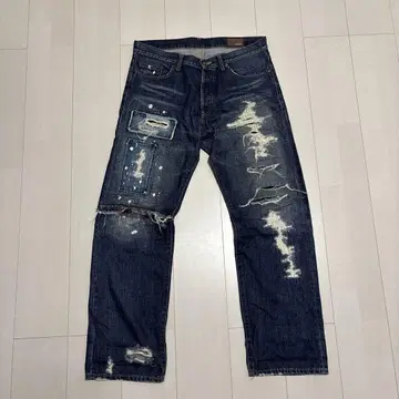 glamb 인디고 데미지 데님 사이즈 3