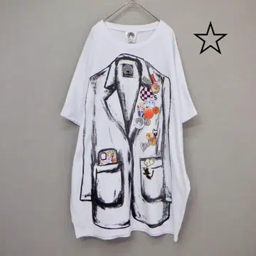 스칼라 152713: 재킷 트릭 아트 패턴 배지 튜닉
