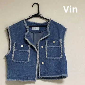 Vin 야마다야 데님 베스트 프린지 M 사이즈