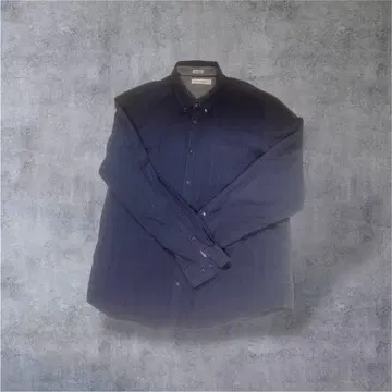 Calvin Klein 긴팔 셔츠 XL 네이비 체크 무늬 면 100