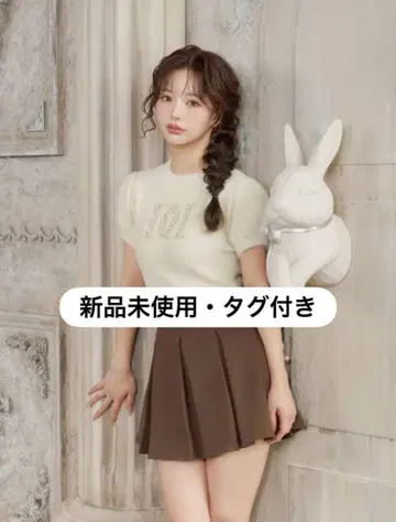 Darich 팬시 비즈 DD 로고 니트탑 미사용 새상품