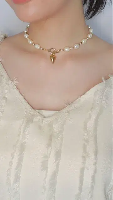 2way 하트 펄 목걸이