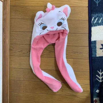 디즈니 멋쟁이 캣 마리 머플러 모자 귀가 움직이는 모자