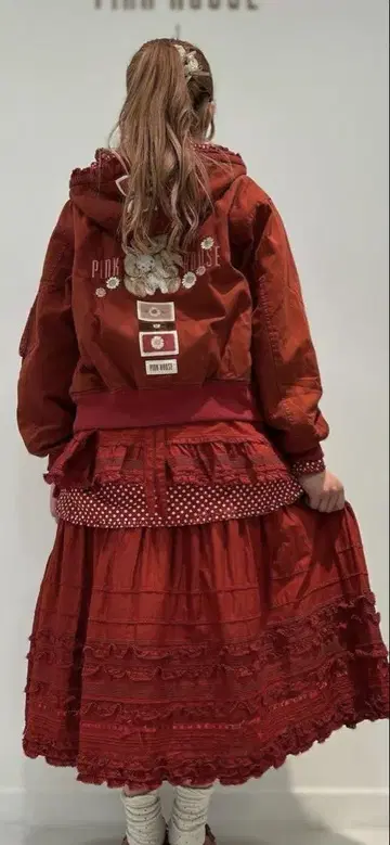 핑크하우스 데이지 론도 빨간색 블루종 새상품