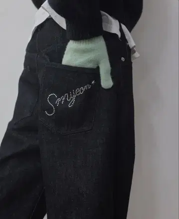 smyuon 로고 큐빅 데님