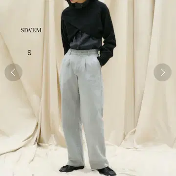 SIWEM 턱 스트레이트 데님 그레이 S