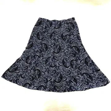 Rossa 수입 로싸 네이비 페이즐리 무늬 실크 100% 스커트