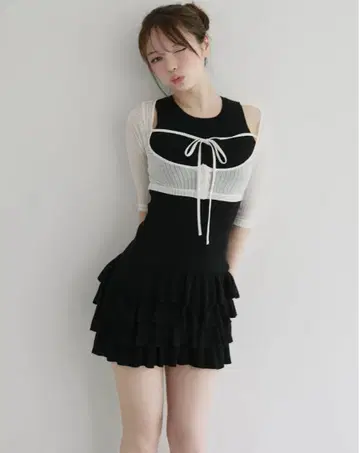 andmary Sophia frill set dress