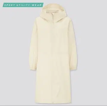 유니클로 라이트 블록 테크 코트 크림색