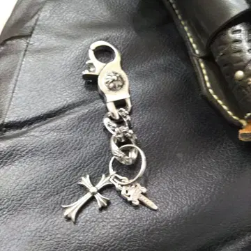 실버 크로스 열쇠 참 포함 키링