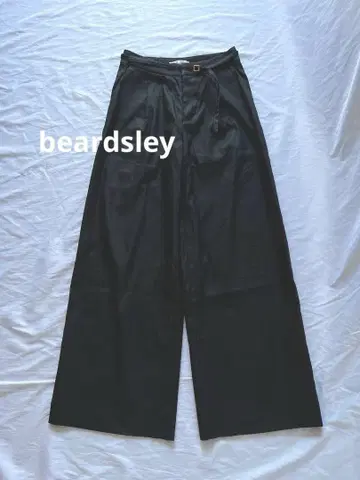 비어즐리 beardsley 코튼 린넨 턱 와이드 팬츠 일본제