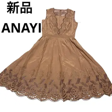 새상품 ANAYI 아나이 컷워크 자수 원피스 36