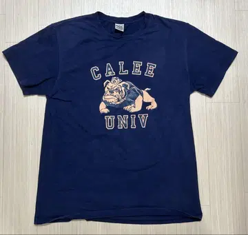 CALEE UNIV 불독 T셔츠 네이비