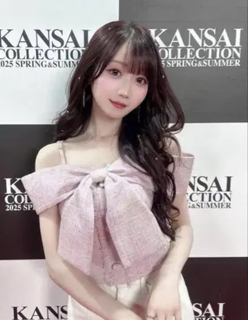트위드 리본 오프숄더 상의 립서비스