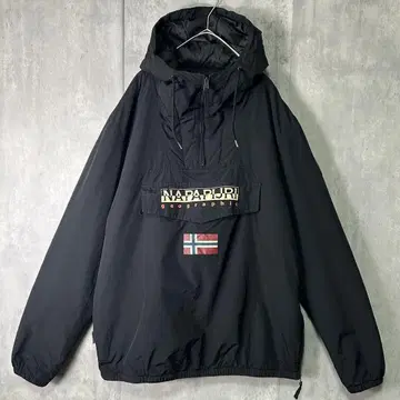 NAPAPIJRI 아노락 충전솜 후드티 아우터 블랙 하프 지퍼