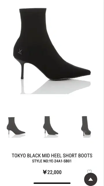 YELLO TOKYO BLACK MID HEEL SHORT BOOTS